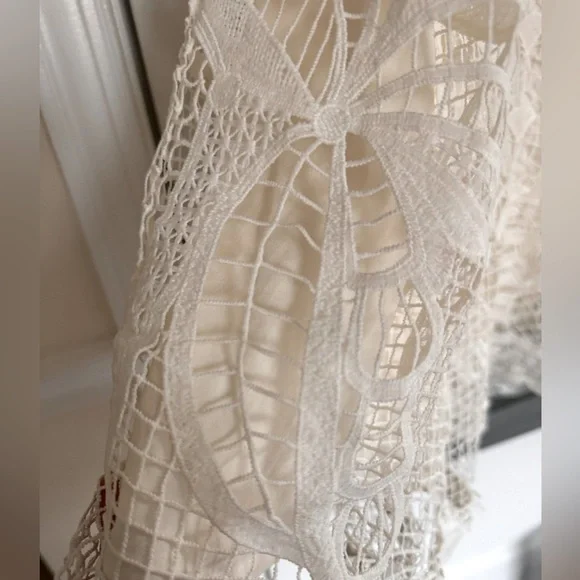 FARM Rio White Lace Guipure Midi Skirt - Picture 14 of 16